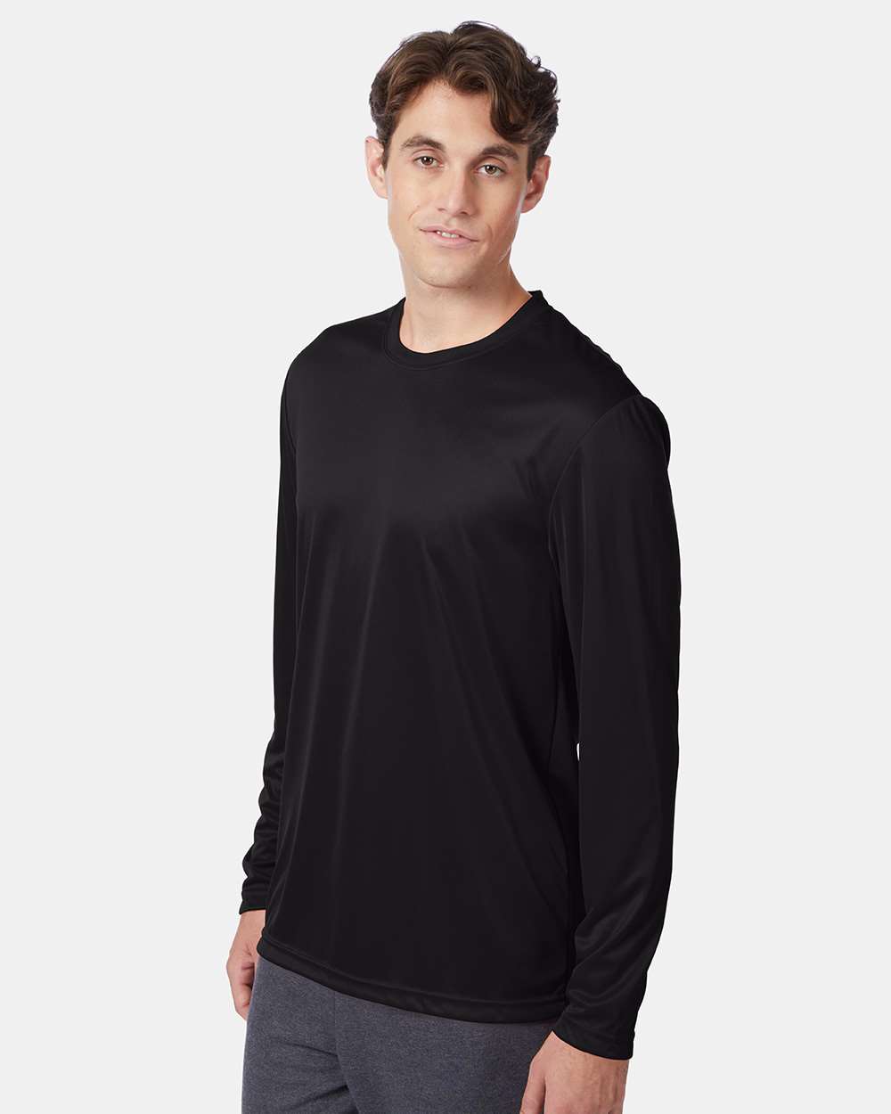 Unisex Cool DRI® Long Sleeve Performance T-Shirt - OnModelSide - B34700503 - Black