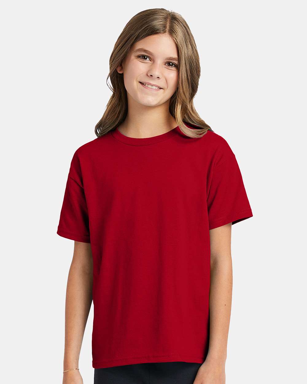 Youth Ecosmart™ T-Shirt - OnModelFront - B30500222 - Deep Red