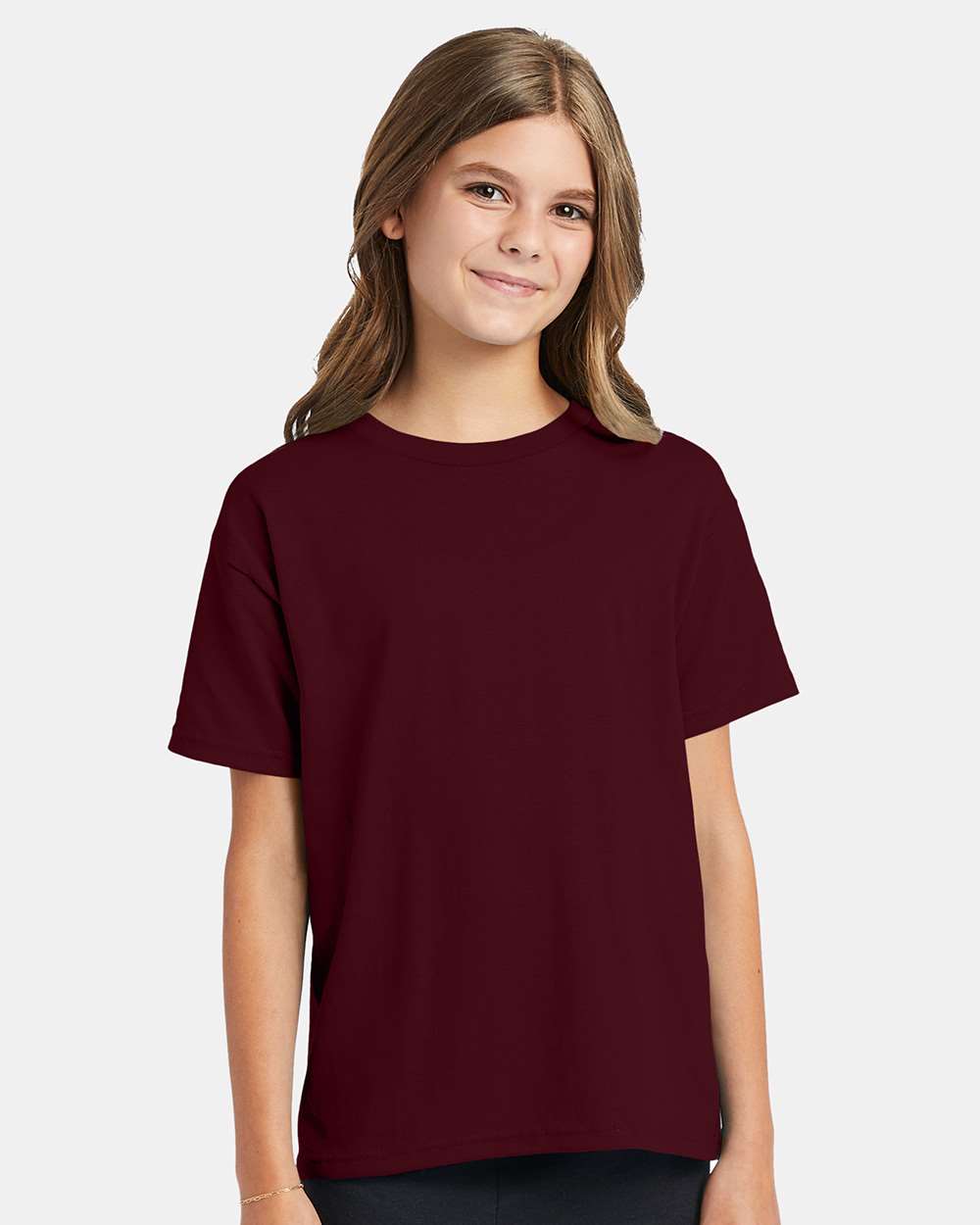 Youth Ecosmart™ T-Shirt - OnModelFront - B30500532 - Maroon