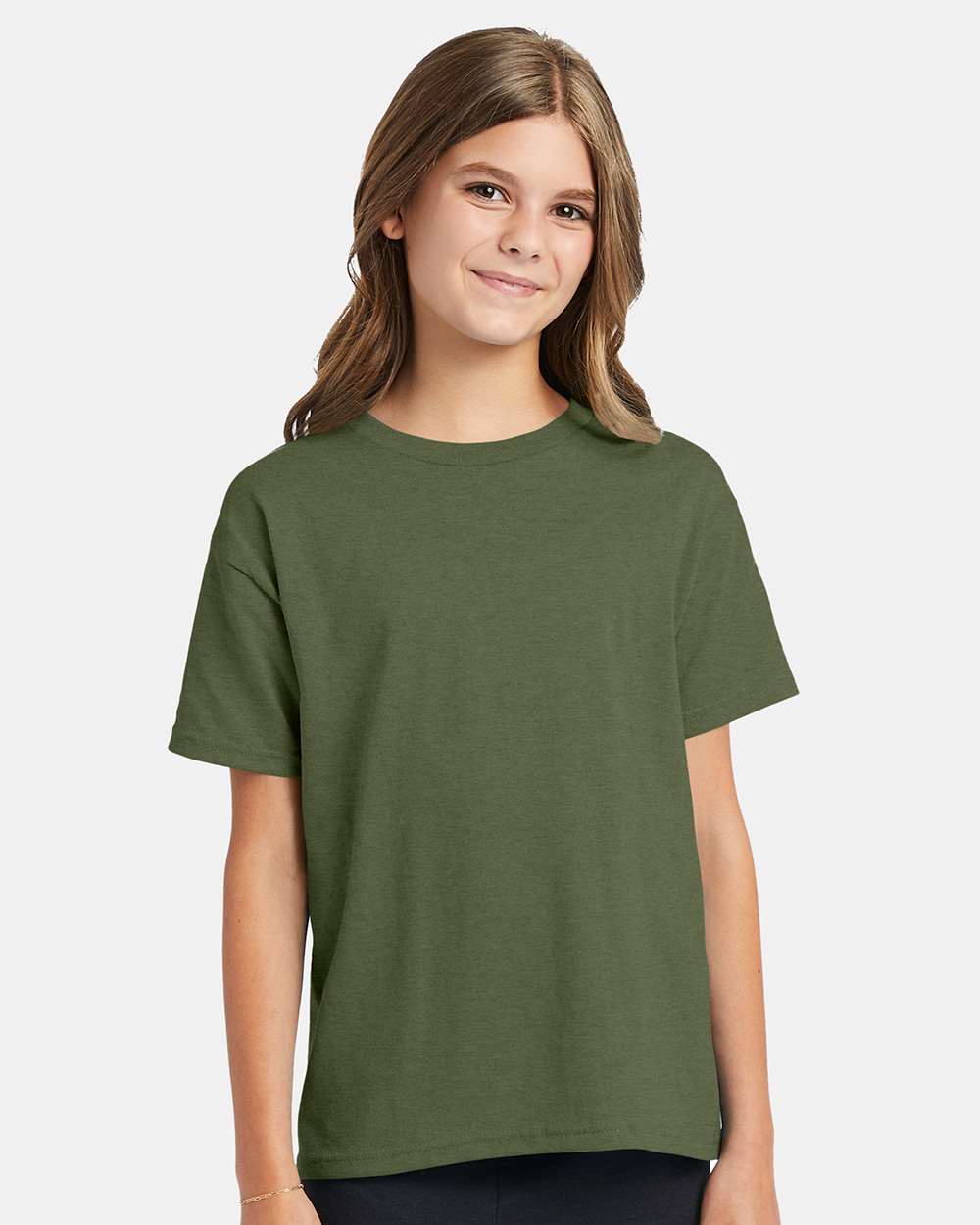 Youth Ecosmart™ T-Shirt - OnModelFront - B30500542 - Heather Green
