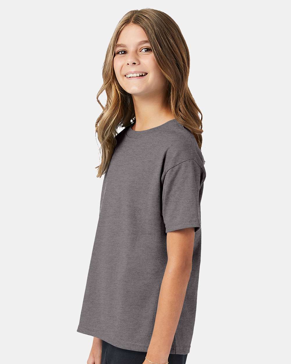 Youth Ecosmart™ T-Shirt - OnModelSide - B30500082 - Oxford Grey