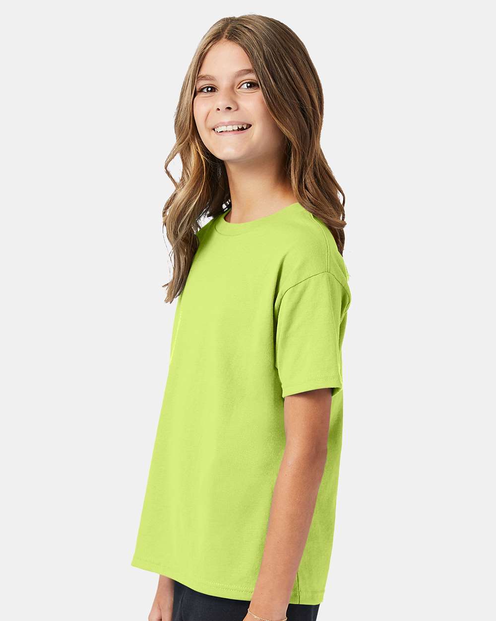 Youth Ecosmart™ T-Shirt - OnModelSide - B30500132 - Safety Green