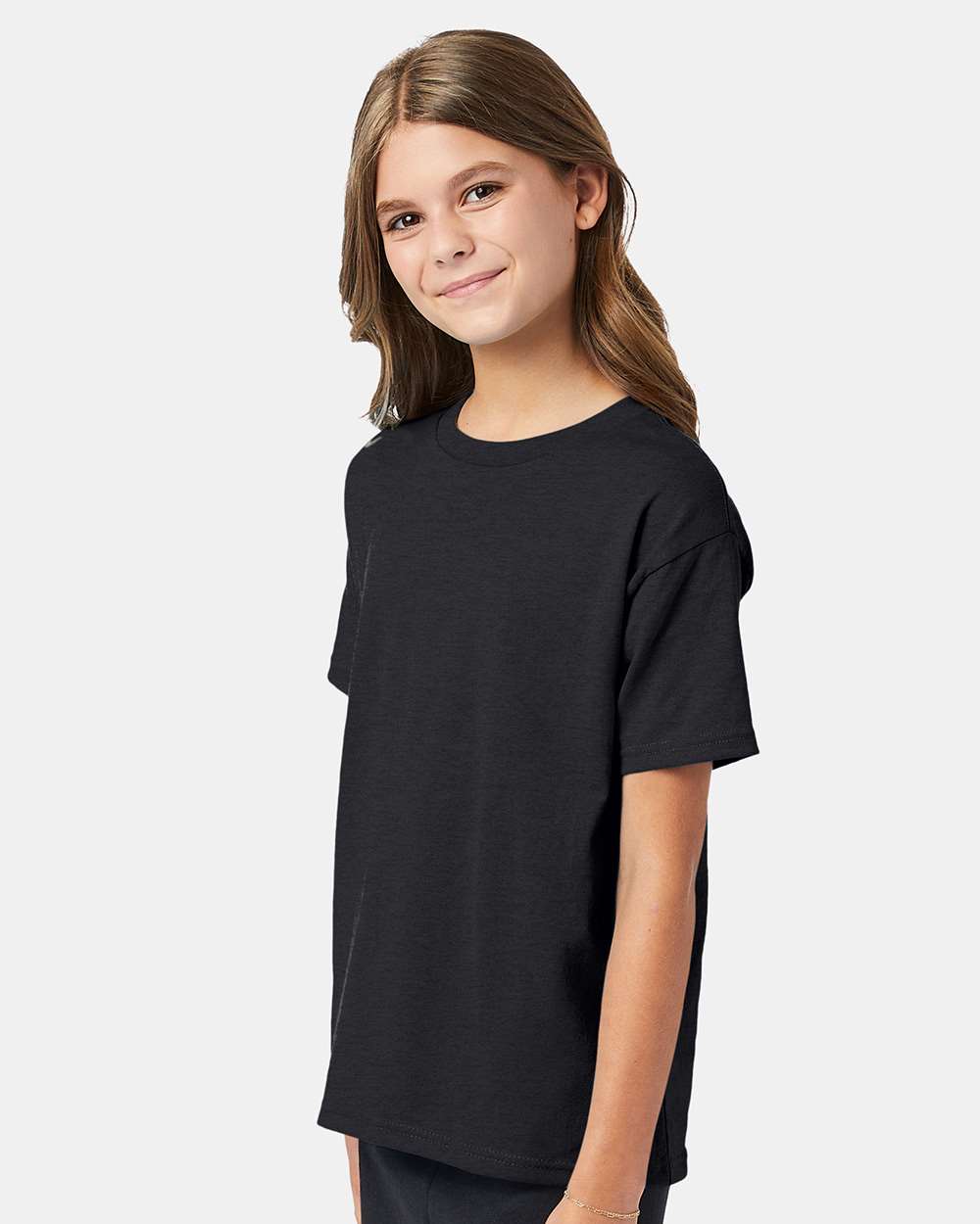 Youth Ecosmart™ T-Shirt - OnModelSide - B30500592 - Charcoal Heather