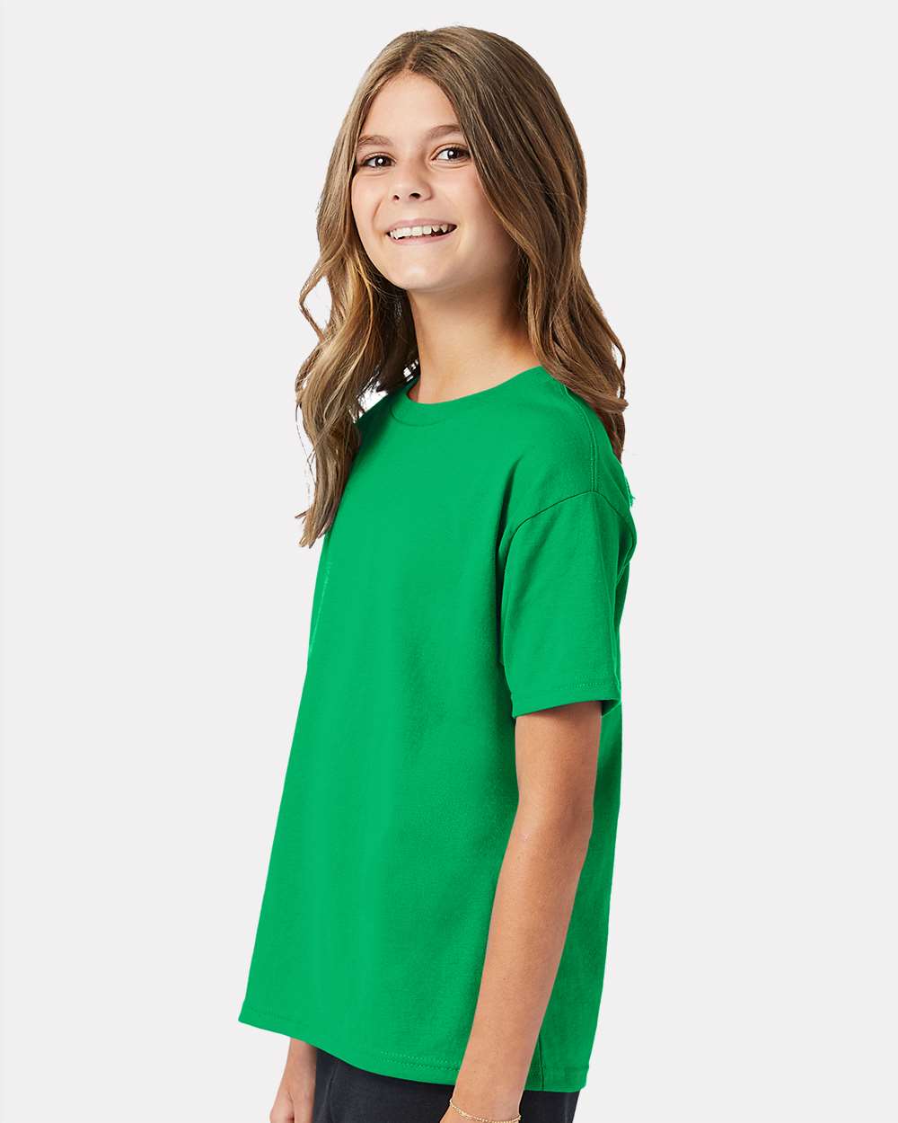 Youth Ecosmart™ T-Shirt - OnModelSide - B30500602 - Kelly Green