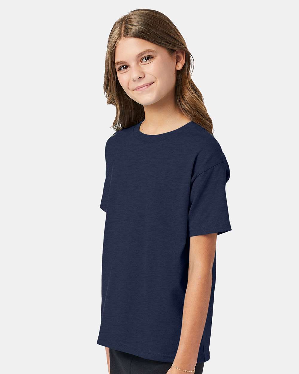 Youth Ecosmart™ T-Shirt - OnModelSide - B30500642 - Heather Navy