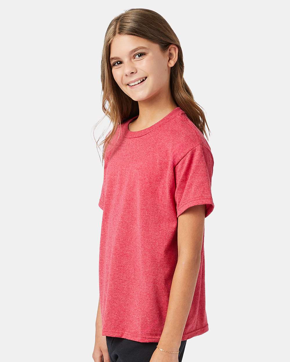 Youth Ecosmart™ T-Shirt - OnModelSide - B30500702 - Heather Red