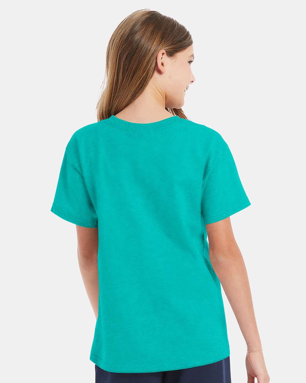 Youth Essential-T T-Shirt - OnModelBack - B31500052 - Athletic Teal