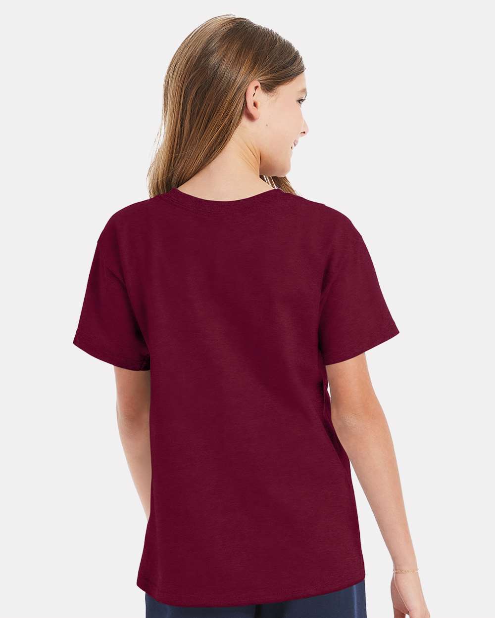 Youth Essential-T T-Shirt - OnModelBack - B31500552 - Athletic Cardinal