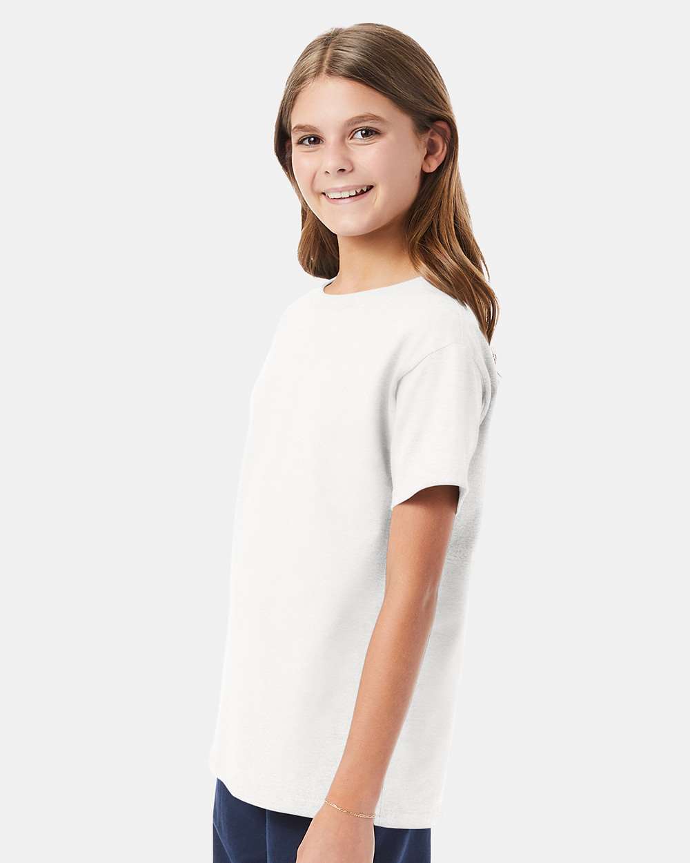 Youth Essential-T T-Shirt - OnModelSide - B31500002 - White