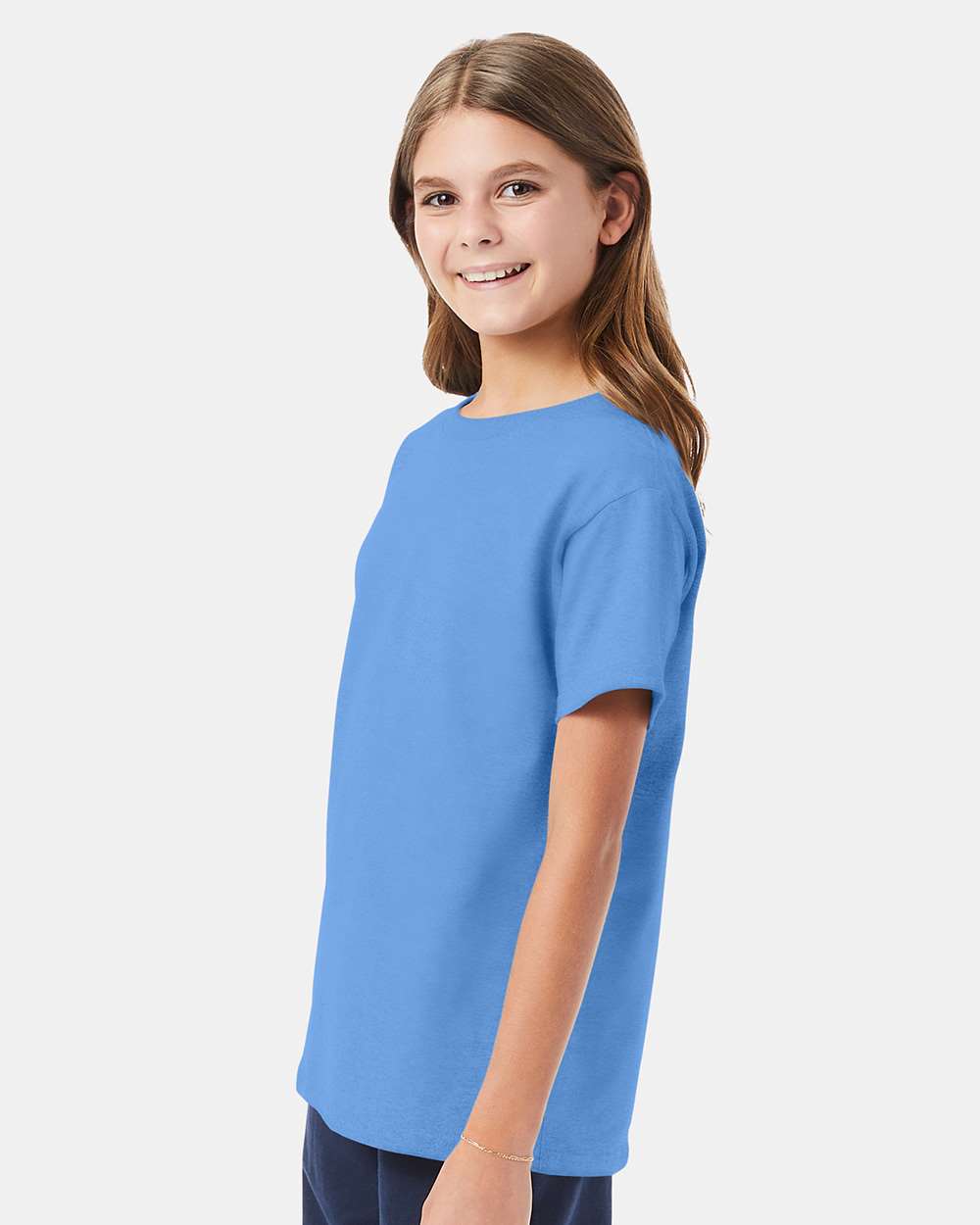 Youth Essential-T T-Shirt - OnModelSide - B31500262 - Carolina Blue