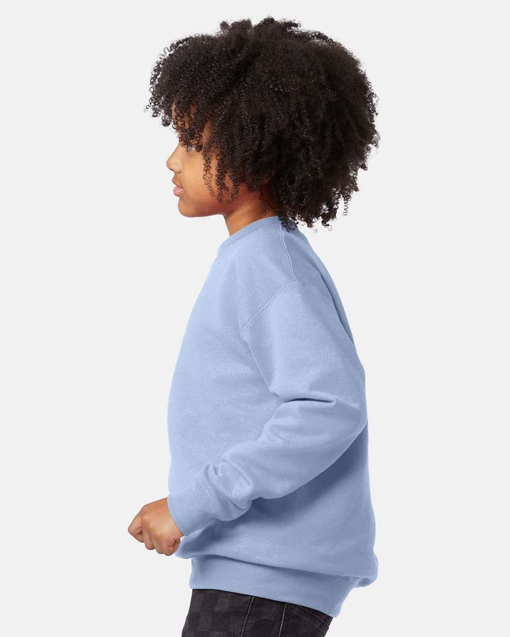Youth Ecosmart® Crewneck Sweatshirt - OnModelSide - B33000252 - Light Blue