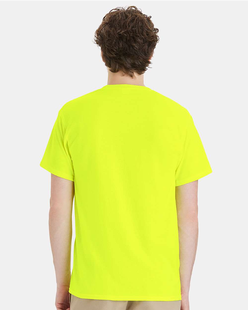 Unisex Workwear Pocket T-Shirt - OnModelBack - B25000163 - Safety Green