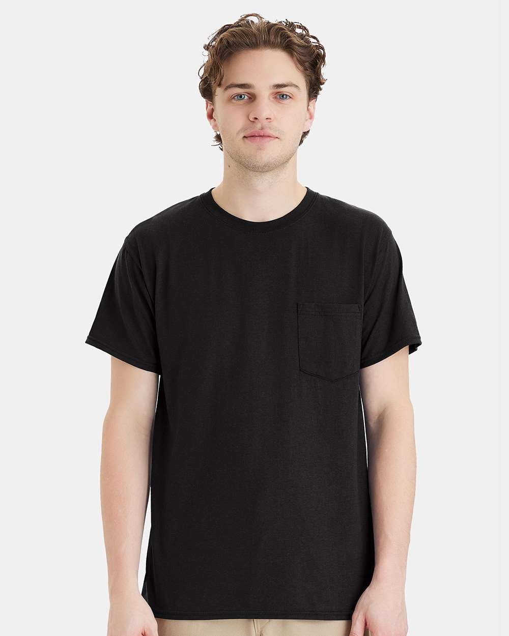 Unisex Workwear Pocket T-Shirt - OnModelFront - B25000503 - Black