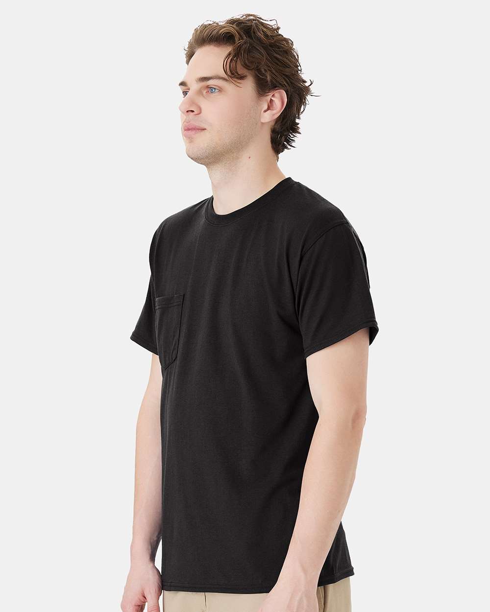 Unisex Workwear Pocket T-Shirt - OnModelSide - B25000503 - Black