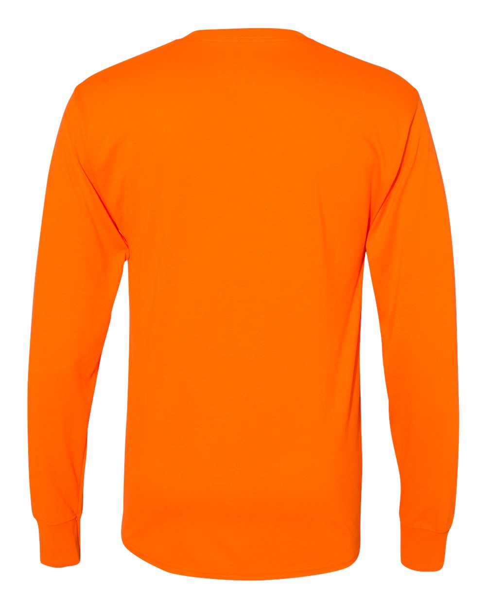 Unisex Workwear Long Sleeve Pocket T-Shirt - Back - B25100343 - Safety Orange