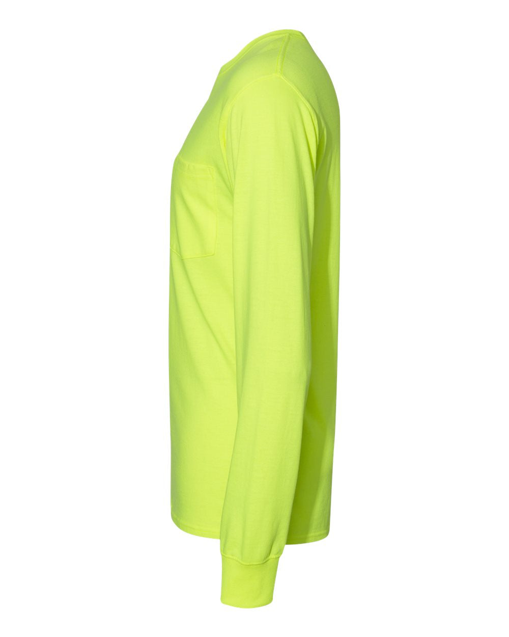 Unisex Workwear Long Sleeve Pocket T-Shirt - DirectSide - B25100163 - Safety Green