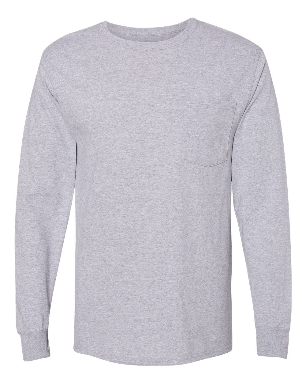 Unisex Workwear Long Sleeve Pocket T-Shirt - Front - B25100583 - Light Steel