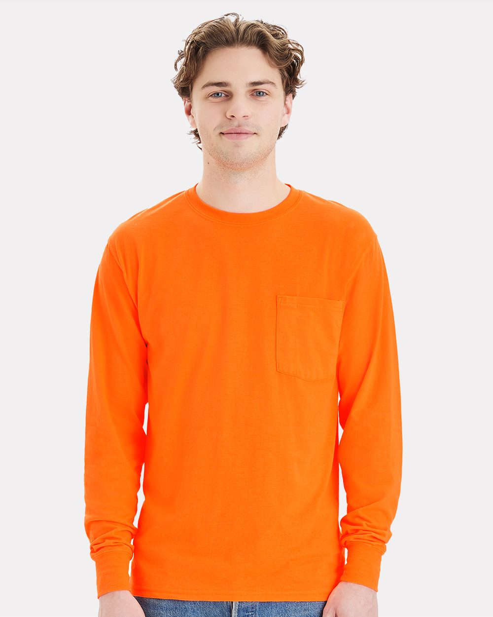 Unisex Workwear Long Sleeve Pocket T-Shirt - styleImage