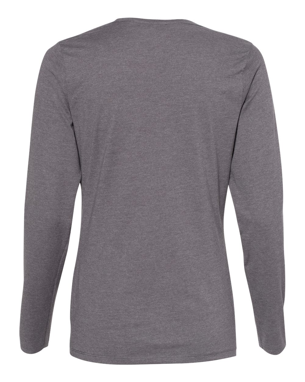 Women's Perfect-T Long Sleeve Scoopneck T-Shirt - Back - B00900093 - Charcoal Heather