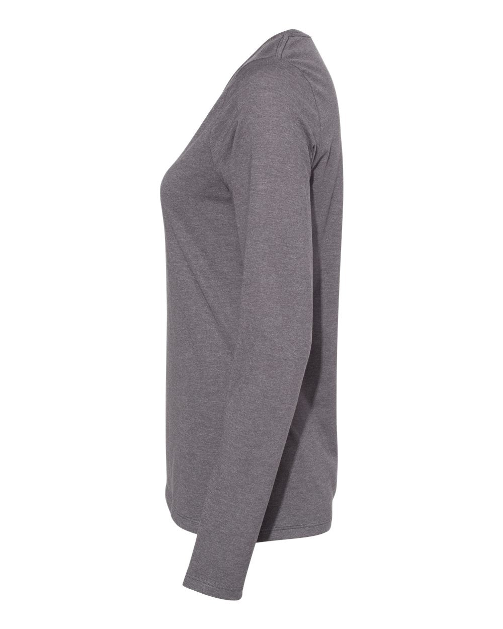 Women's Perfect-T Long Sleeve Scoopneck T-Shirt - DirectSide - B00900093 - Charcoal Heather