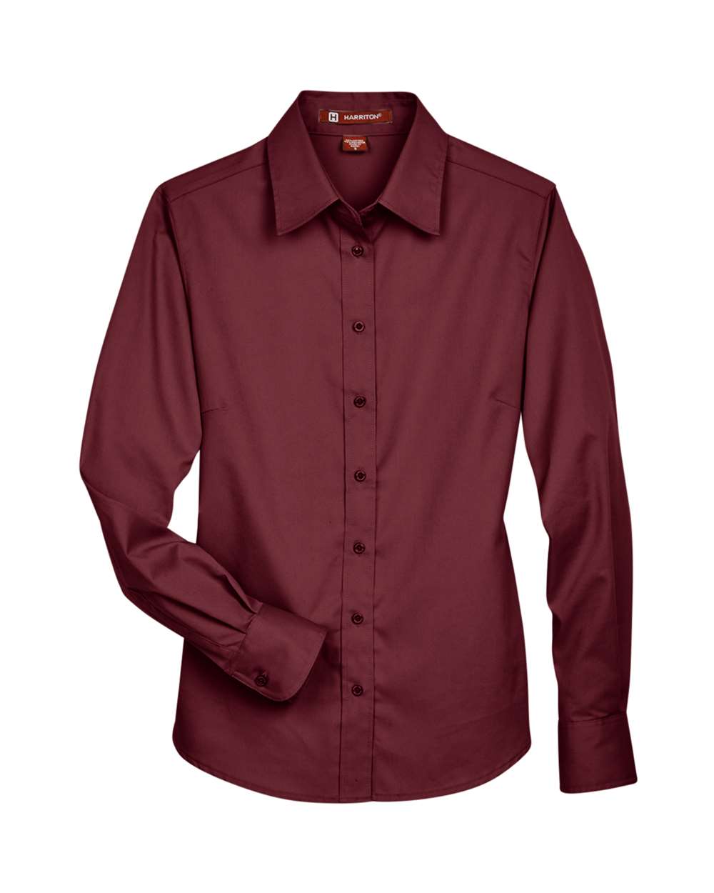 Women's Easy Blend™ Long Sleeve Twill Dress Shirt with Stain-Release - Front - B240B9533 - Wine