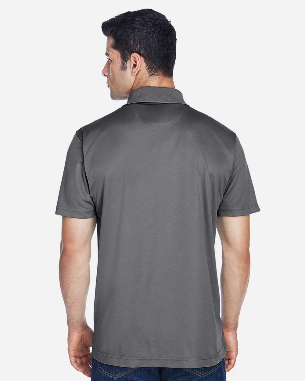 Men's Polyester Jersey Polo - OnModelBack - B209B9592 - Charcoal