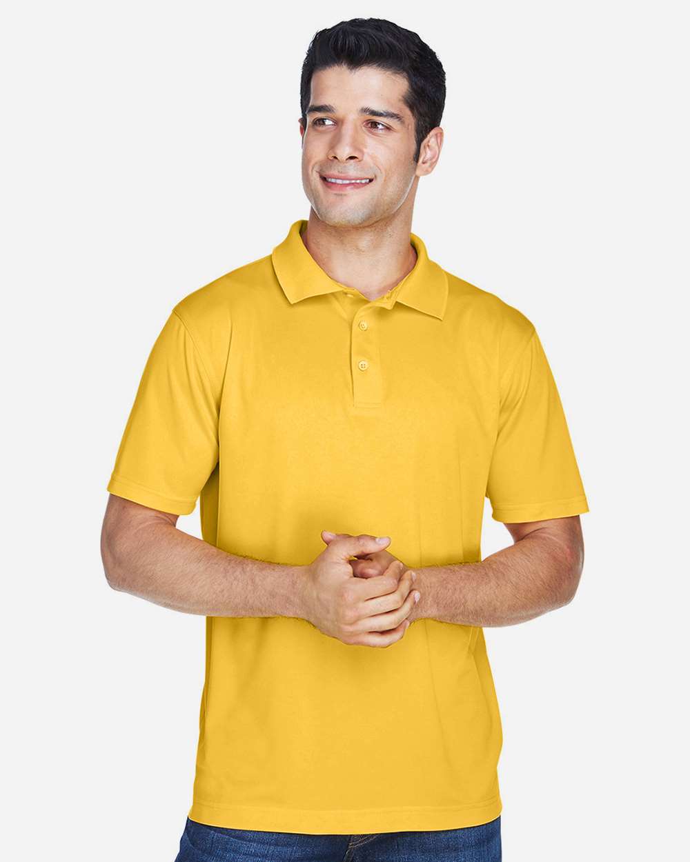 Men's Polyester Jersey Polo - OnModelFront - B209B9122 - Gold