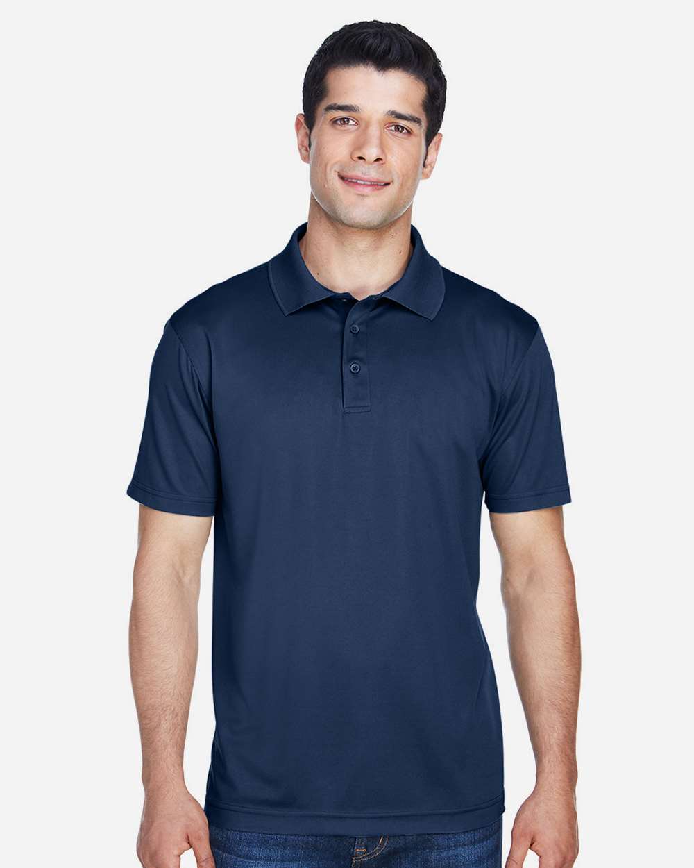Men's Polyester Jersey Polo - OnModelFront - B209B9652 - Navy