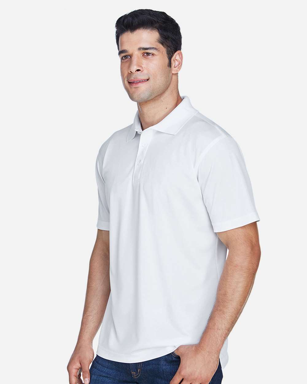 Men's Polyester Jersey Polo - OnModelSide - B209B9002 - White