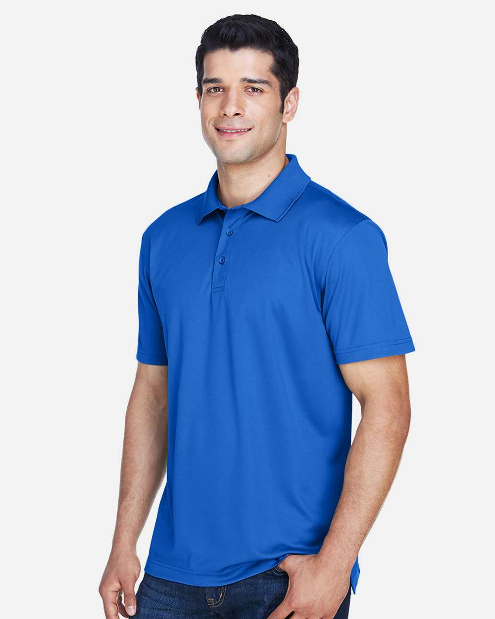 Men's Polyester Jersey Polo - OnModelSide - B209B9752 - True Royal