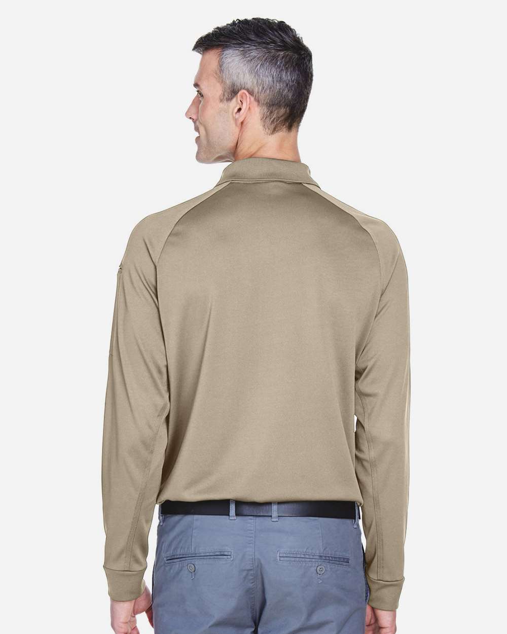 Men's Advantage Long Sleeve Tactical Polo - OnModelBack - B200B9242 - Desert Khaki