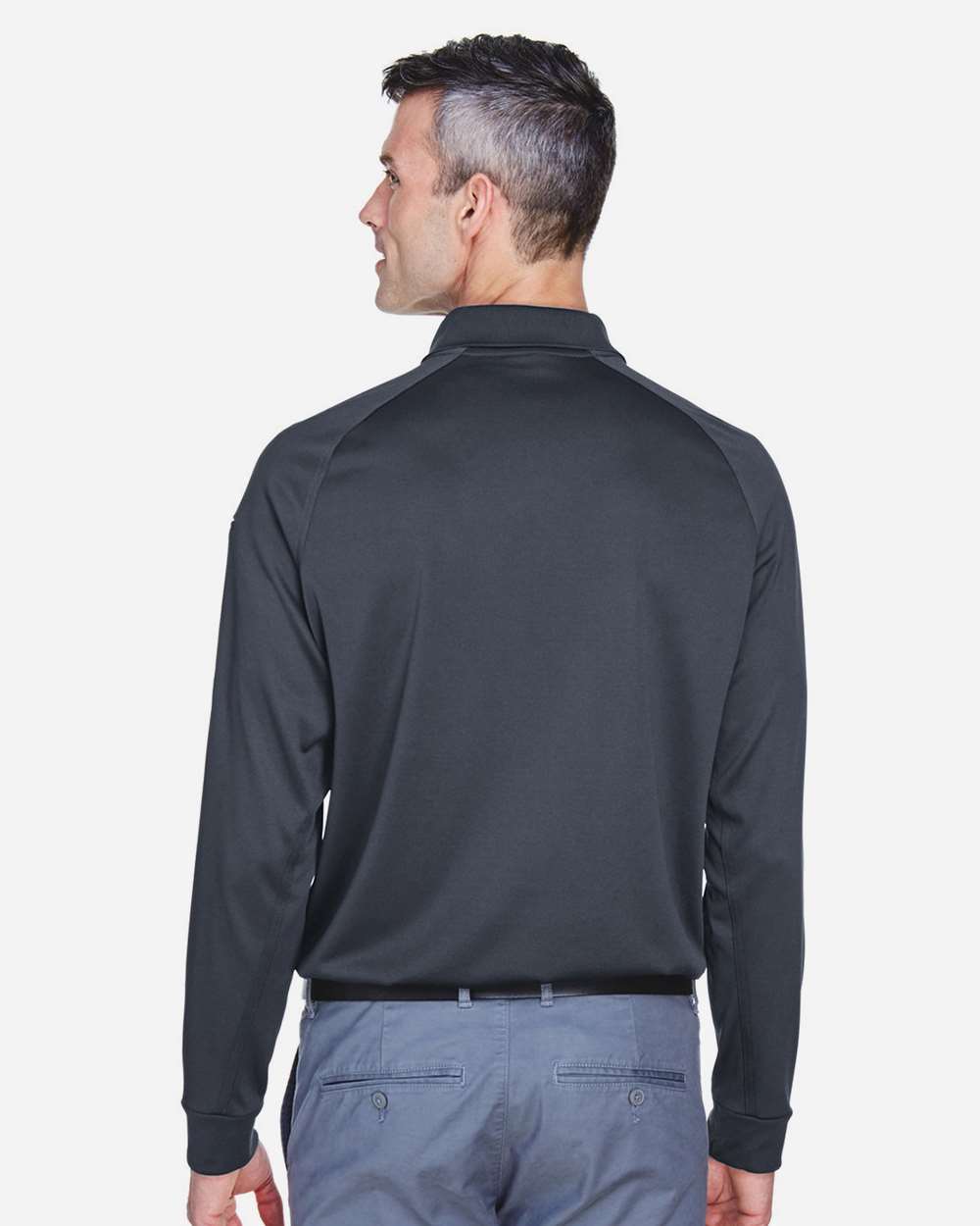Men's Advantage Long Sleeve Tactical Polo - OnModelBack - B200B9592 - Dark Charcoal
