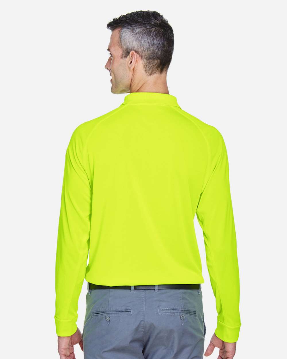 Men's Advantage Long Sleeve Tactical Polo - OnModelBack - B200B9662 - Safety Yellow