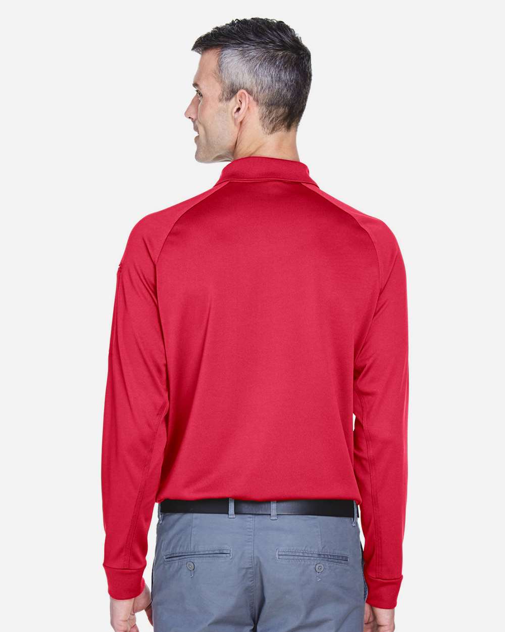 Men's Advantage Long Sleeve Tactical Polo - OnModelBack - B200B9702 - Red