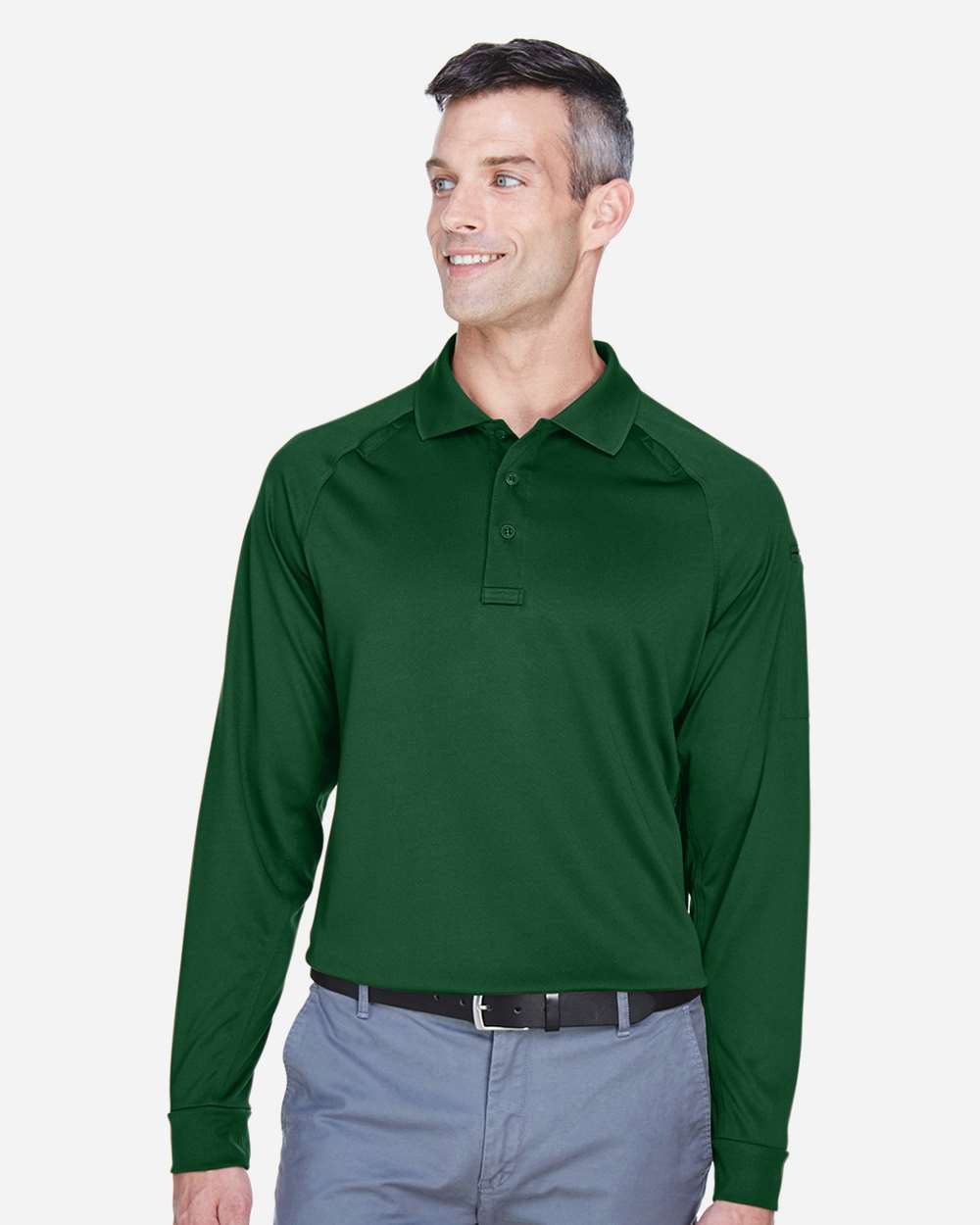 Men's Advantage Long Sleeve Tactical Polo - OnModelFront - B200B9542 - Dark Green