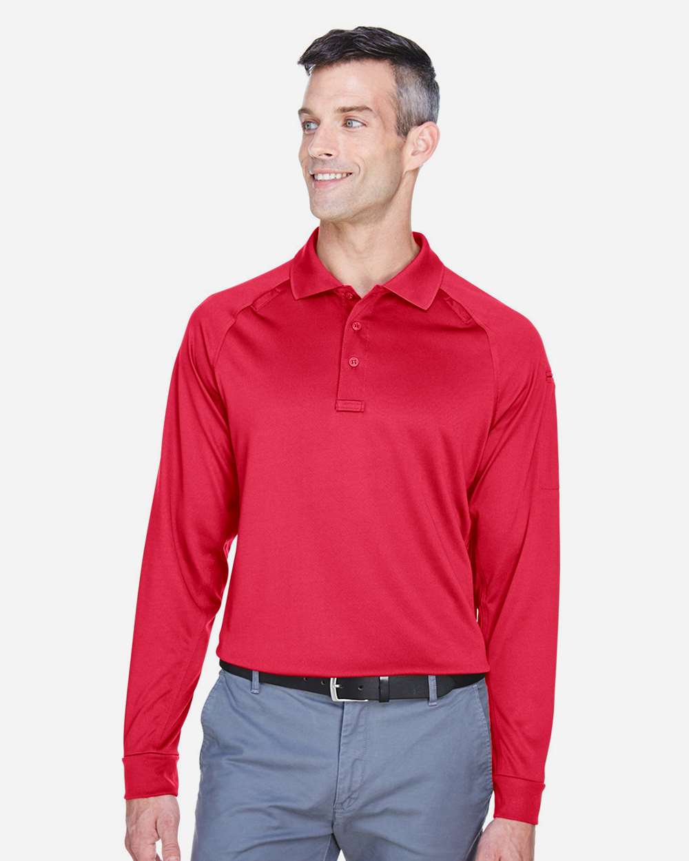 Men's Advantage Long Sleeve Tactical Polo - OnModelFront - B200B9702 - Red