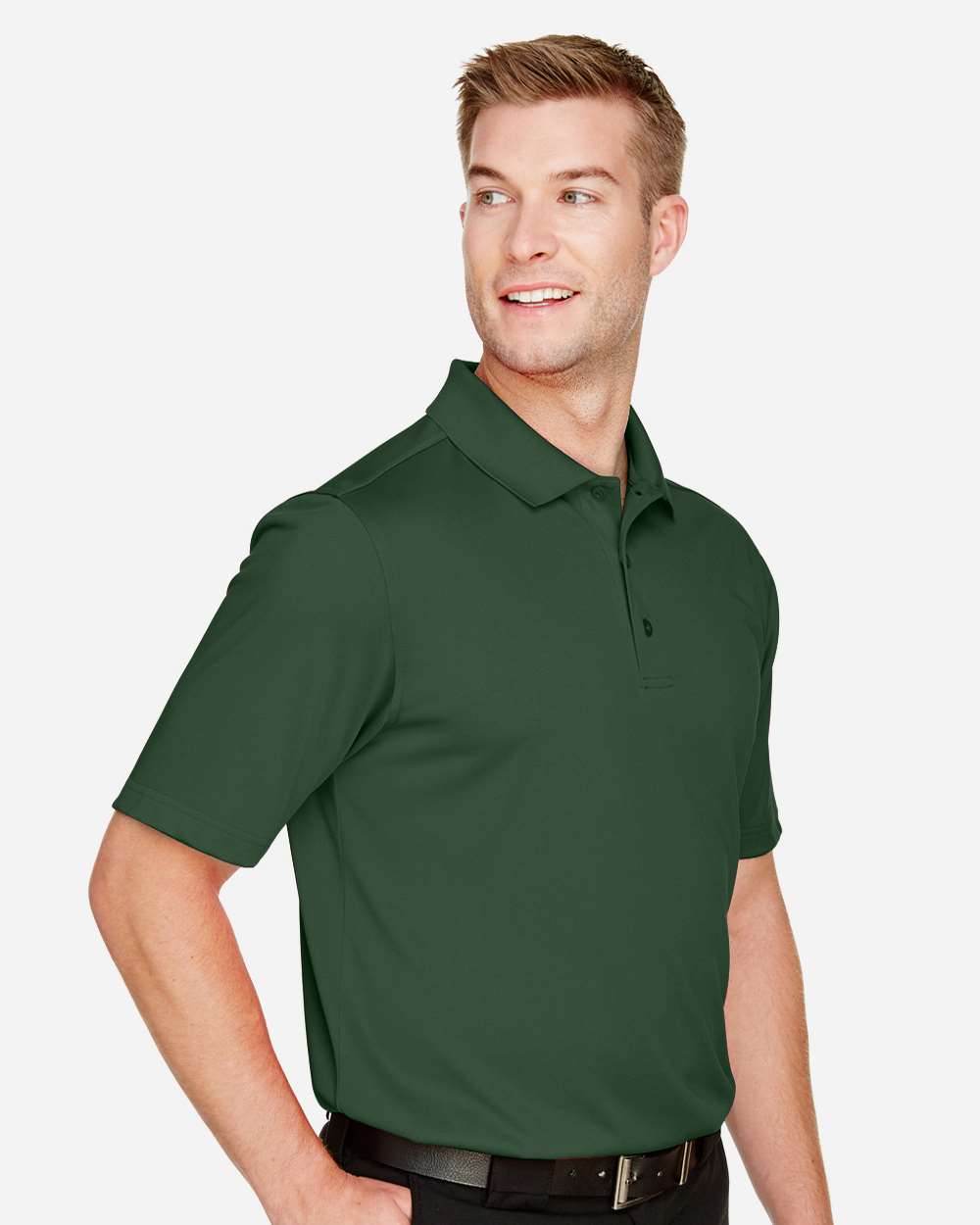 Men's Advantage Snag Protection Plus Polo - OnModelSide - B213B9543 - Dark Green
