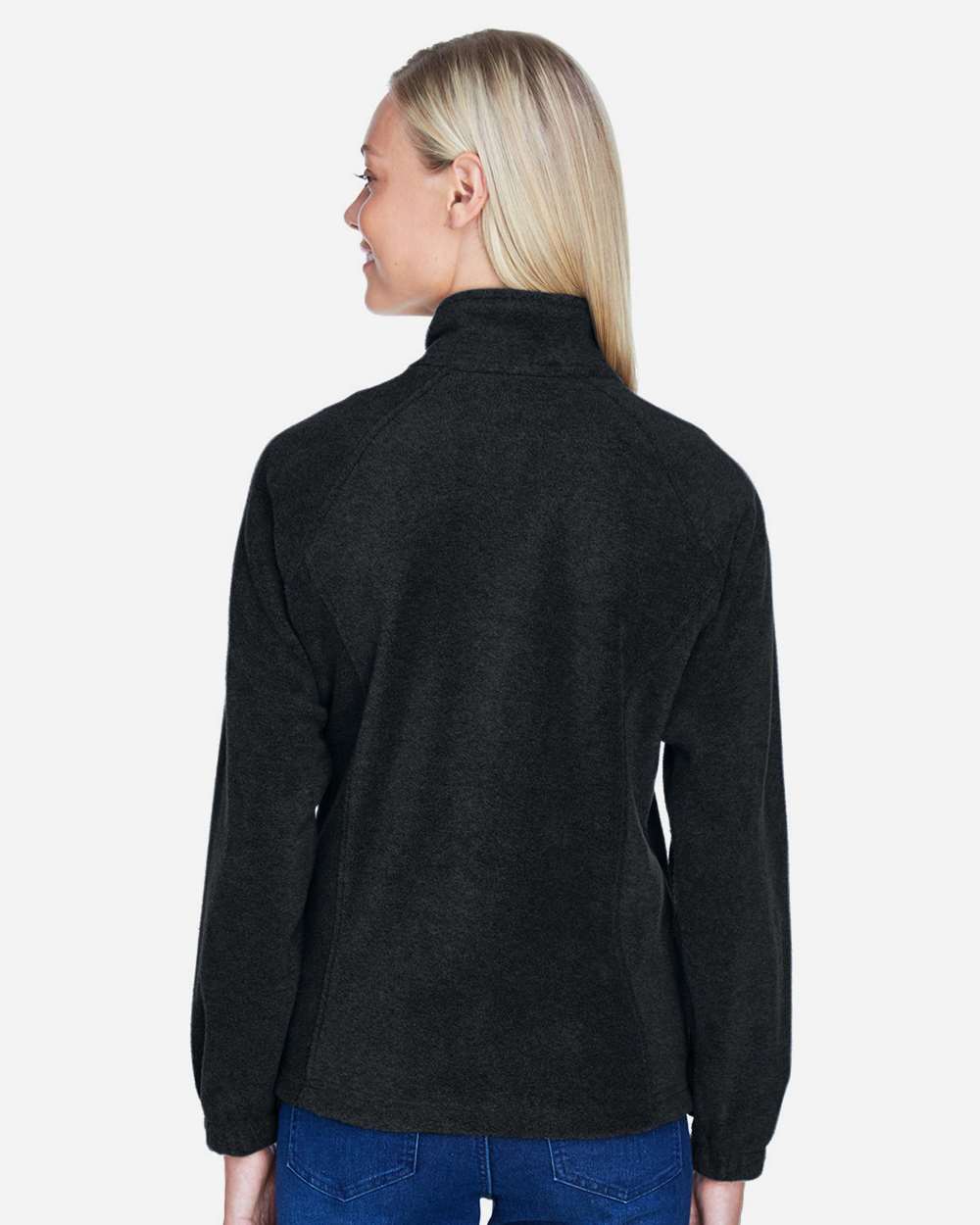 Women's Full-Zip Fleece - OnModelBack - B307B9502 - Black