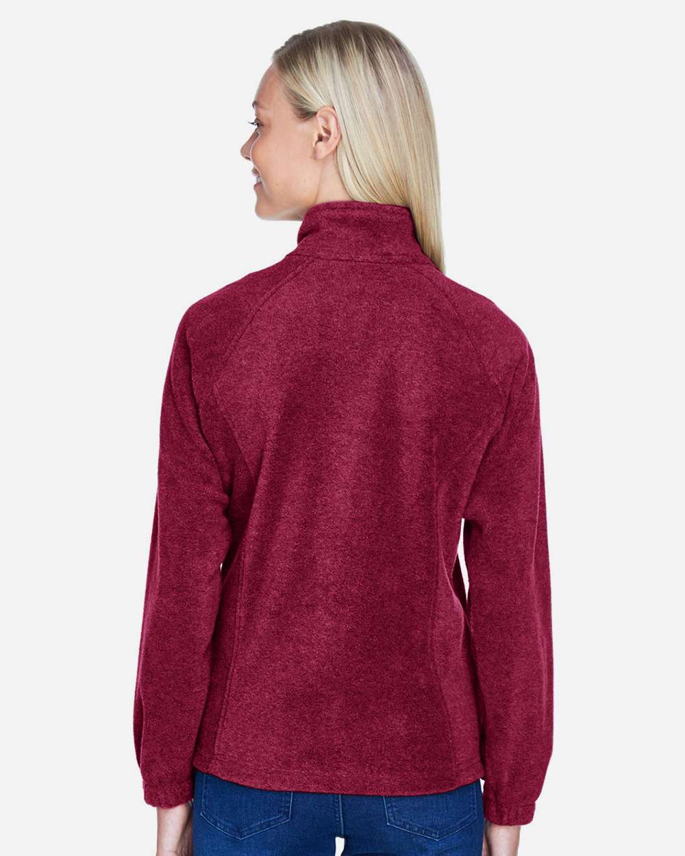 Women's Full-Zip Fleece - OnModelBack - B307B9532 - Wine