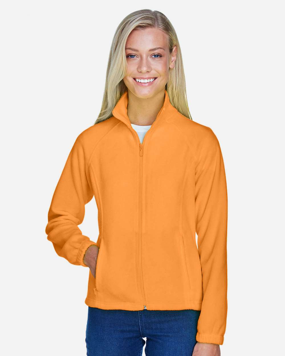 Women's Full-Zip Fleece - OnModelFront - B307B9662 - Safety Orange