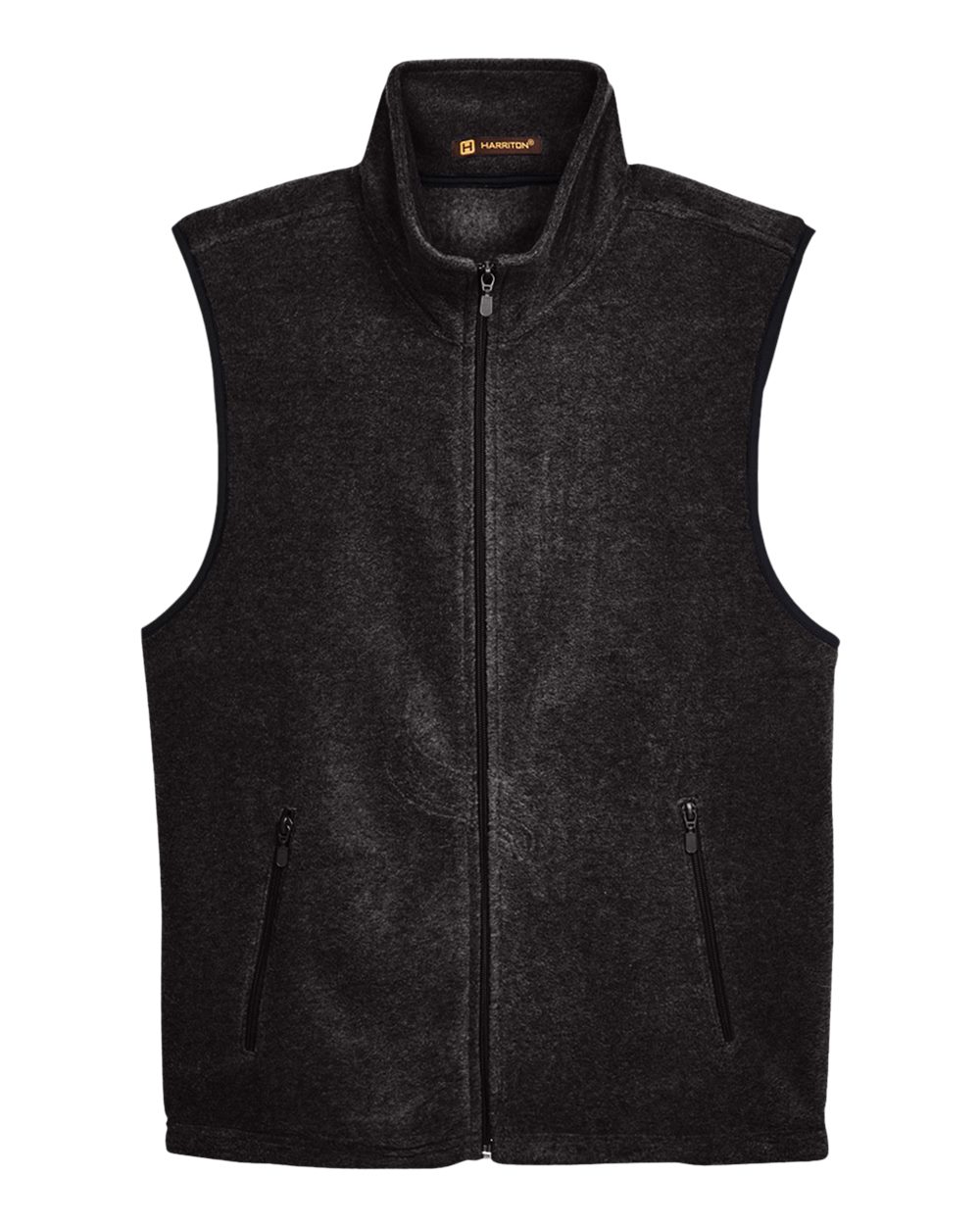 Unisex Fleece Full-Zip Vest - Front - B304B9503 - Black