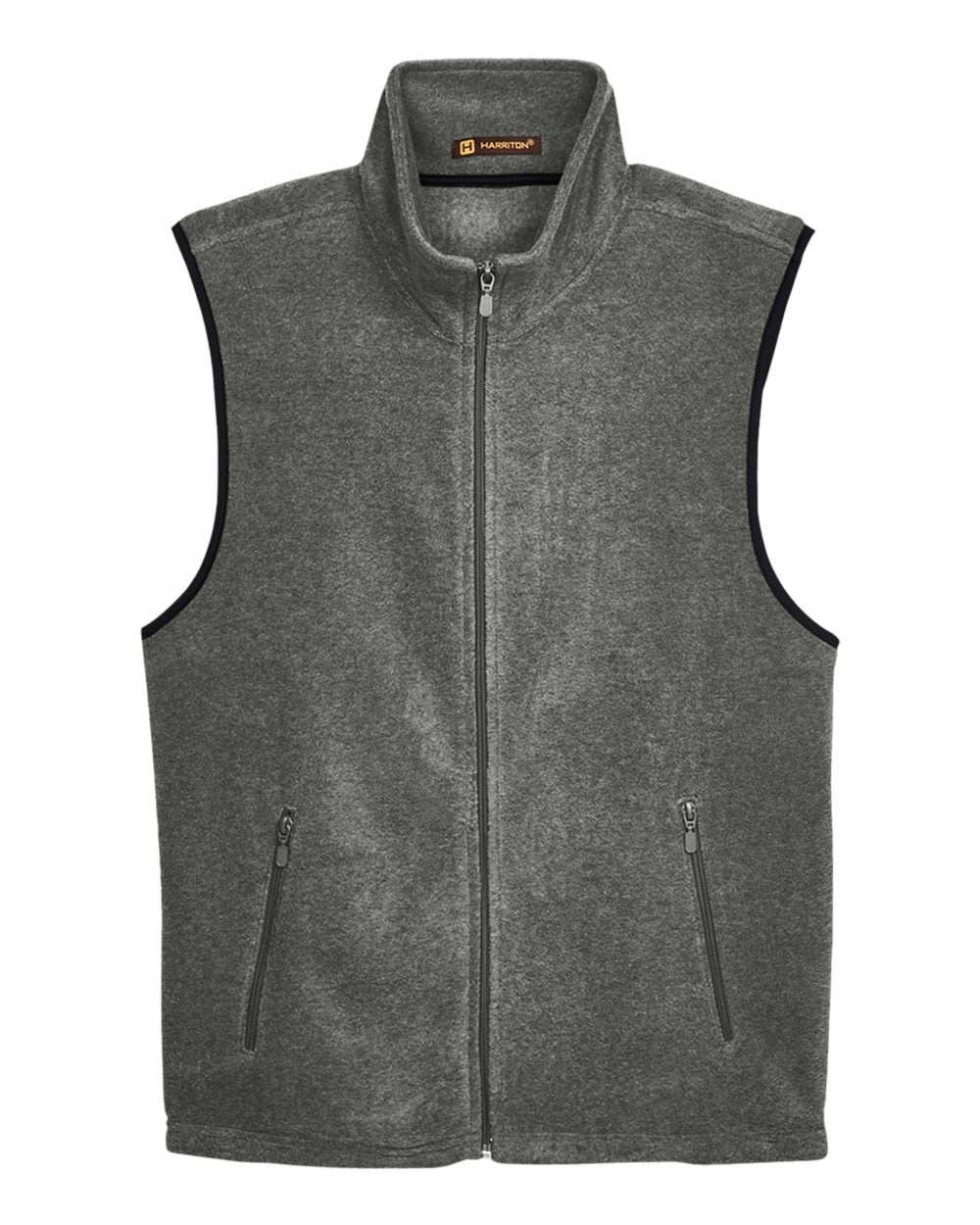 Unisex Fleece Full-Zip Vest - Front - B304B9593 - Charcoal