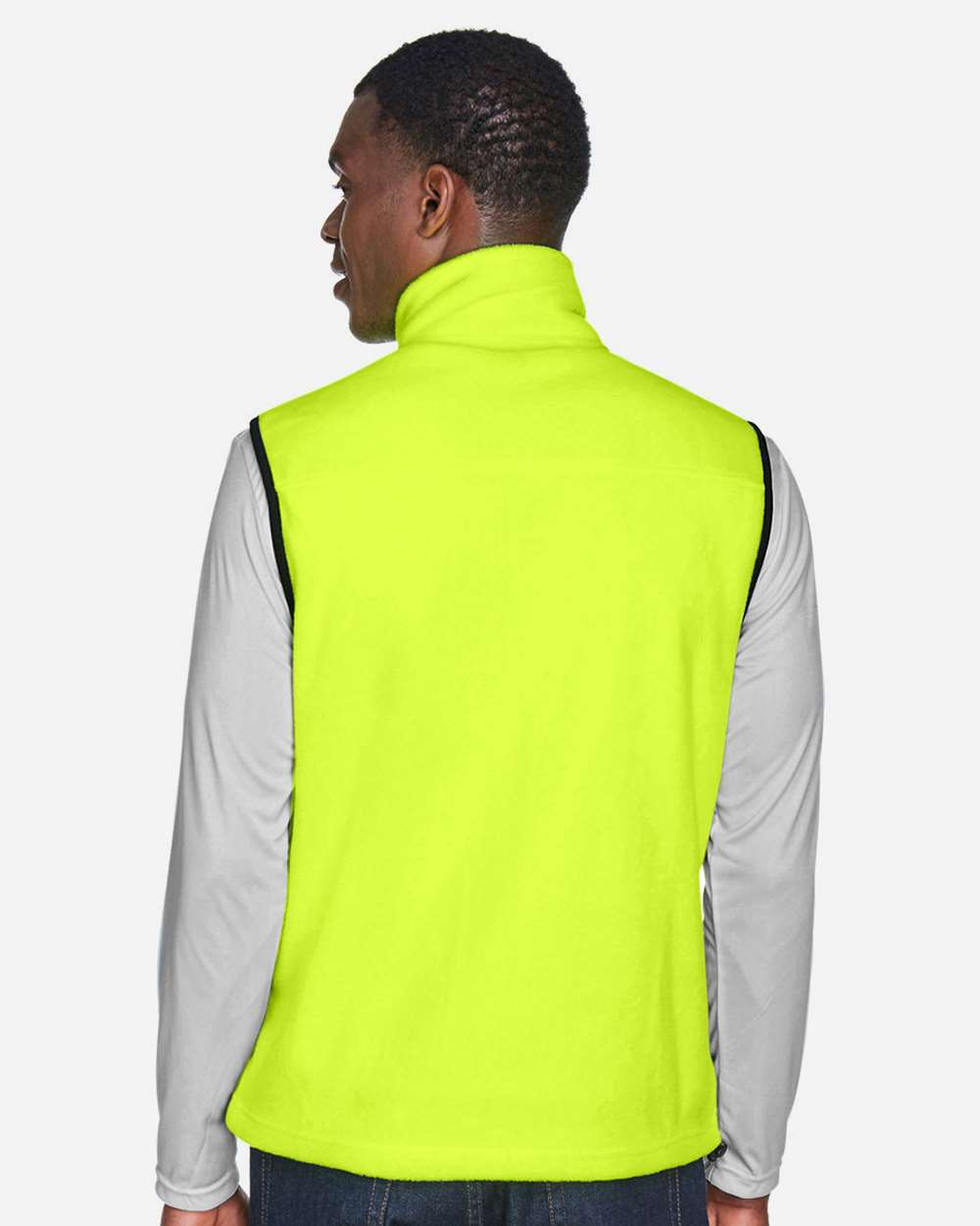 Unisex Fleece Full-Zip Vest - OnModelBack - B304B9123 - Safety Yellow