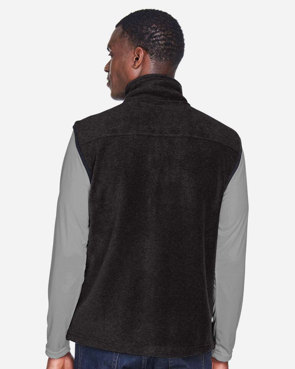 Unisex Fleece Full-Zip Vest - OnModelBack - B304B9503 - Black