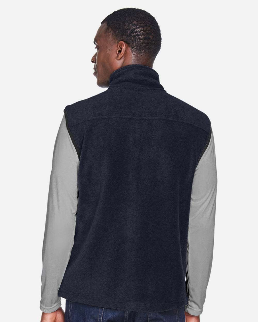 Unisex Fleece Full-Zip Vest - OnModelBack - B304B9653 - Navy