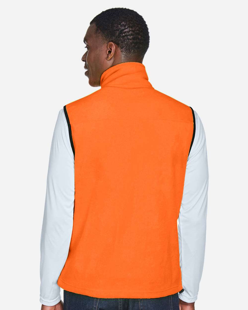Unisex Fleece Full-Zip Vest - OnModelBack - B304B9663 - Safety Orange