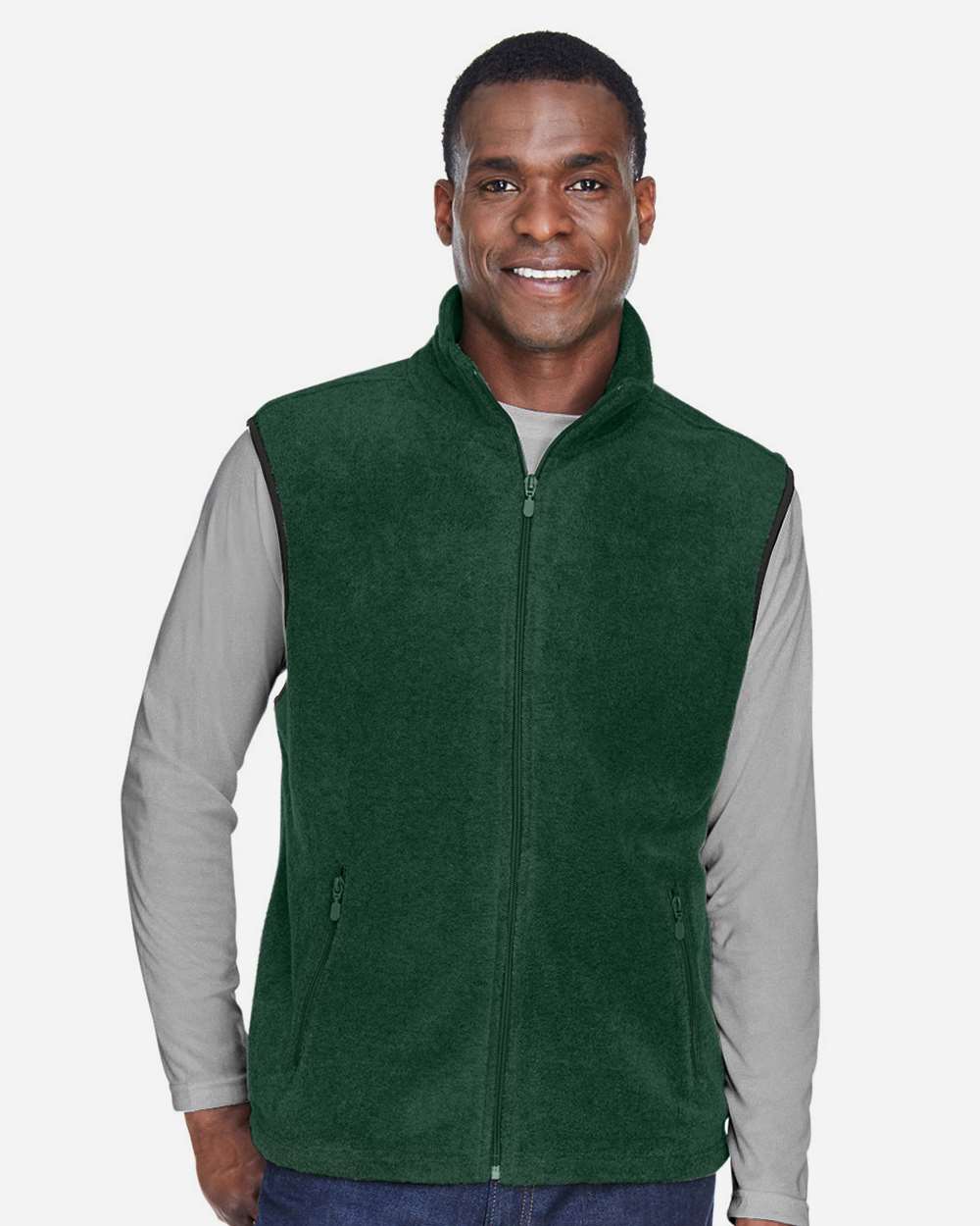 Unisex Fleece Full-Zip Vest - OnModelFront - B304B9543 - Hunter