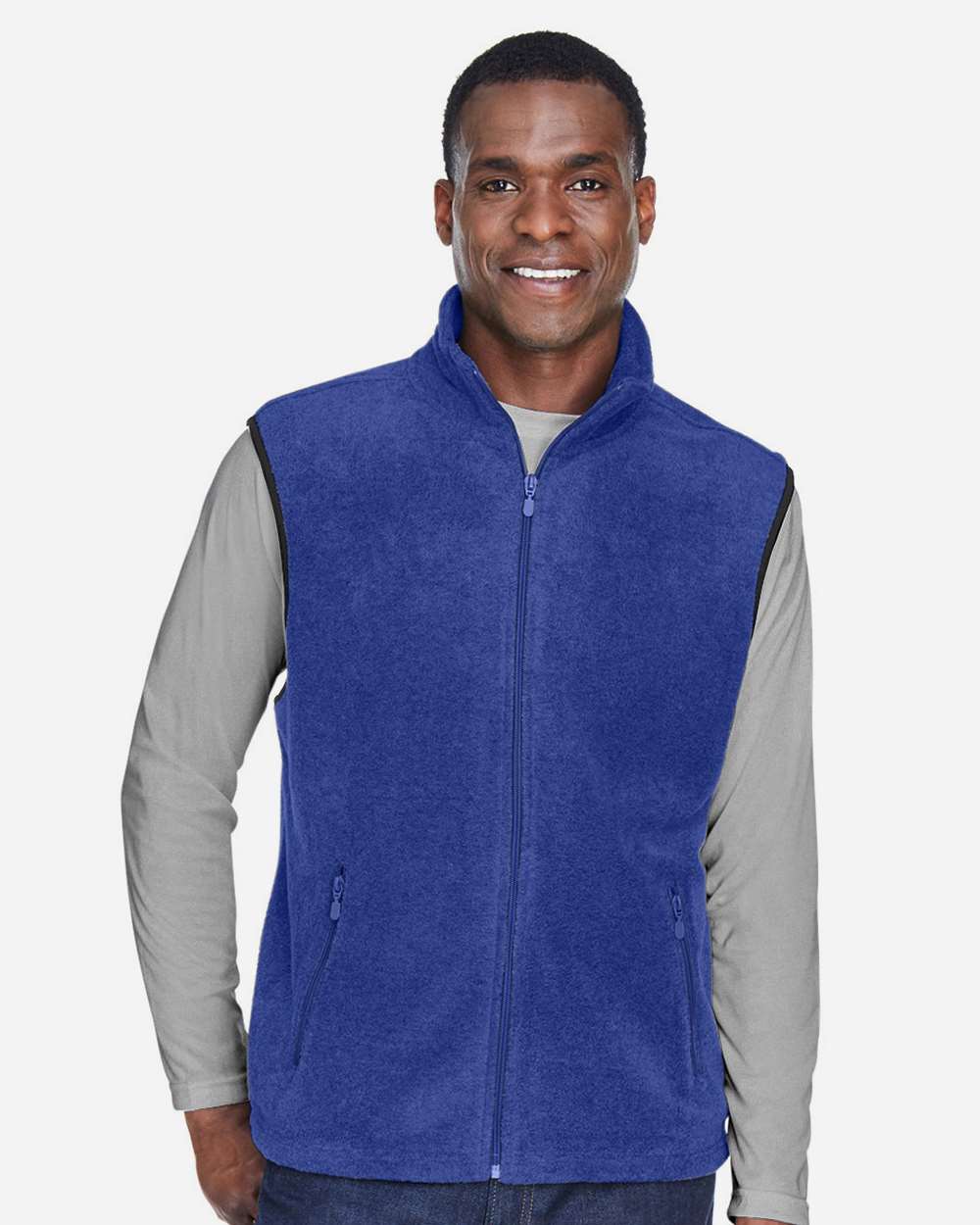 Unisex Fleece Full-Zip Vest - OnModelFront - B304B9753 - True Royal