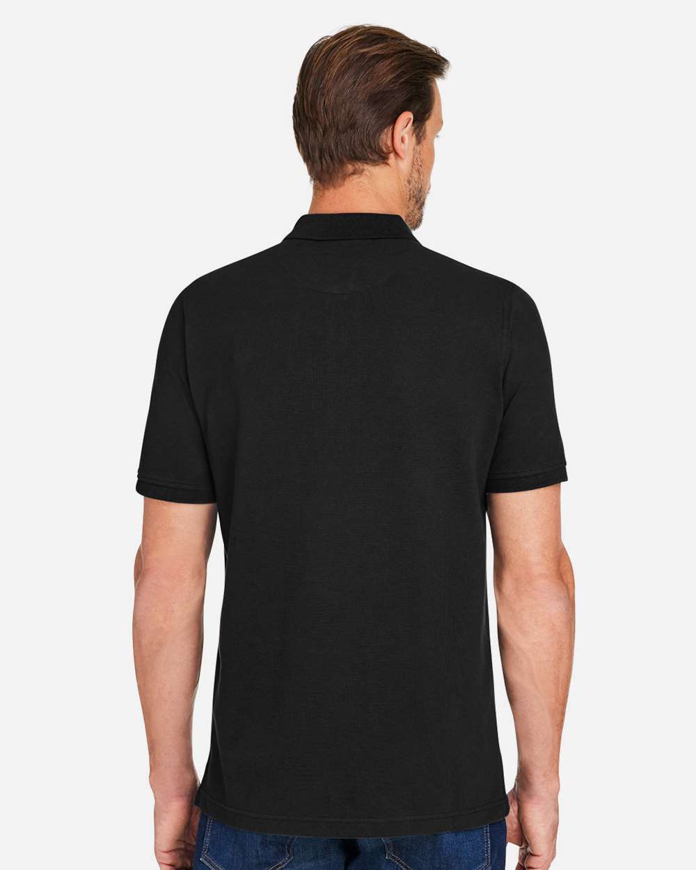 Men's Valiant Cotton Snag Protect Pocket Polo - OnModelBack - B194B9503 - Black