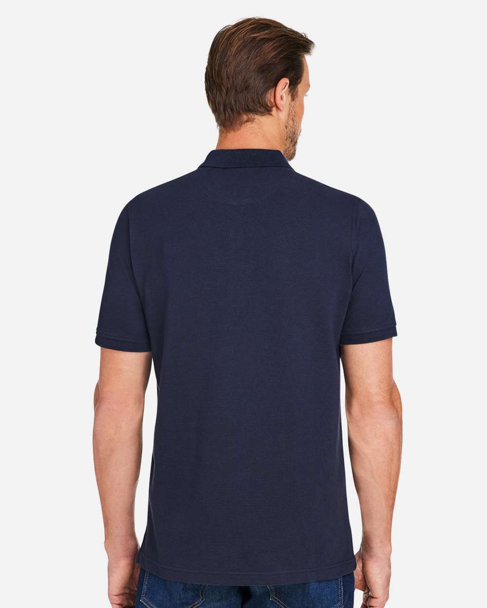 Men's Valiant Cotton Snag Protect Pocket Polo - OnModelBack - B194B9653 - Dark Navy
